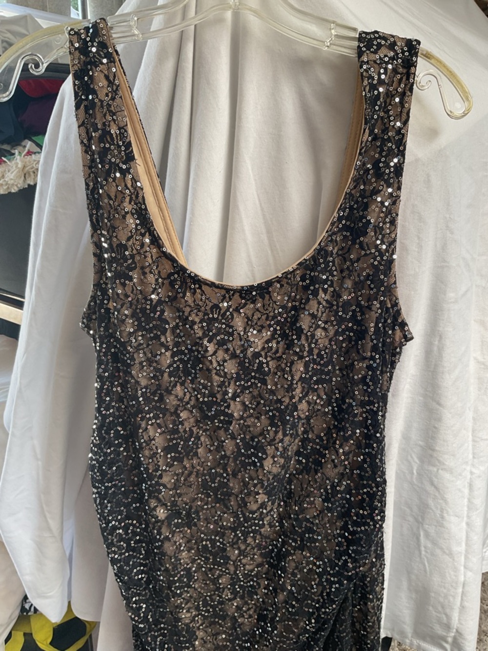 Ruby Rox Black Lace Sequin Tank Dress